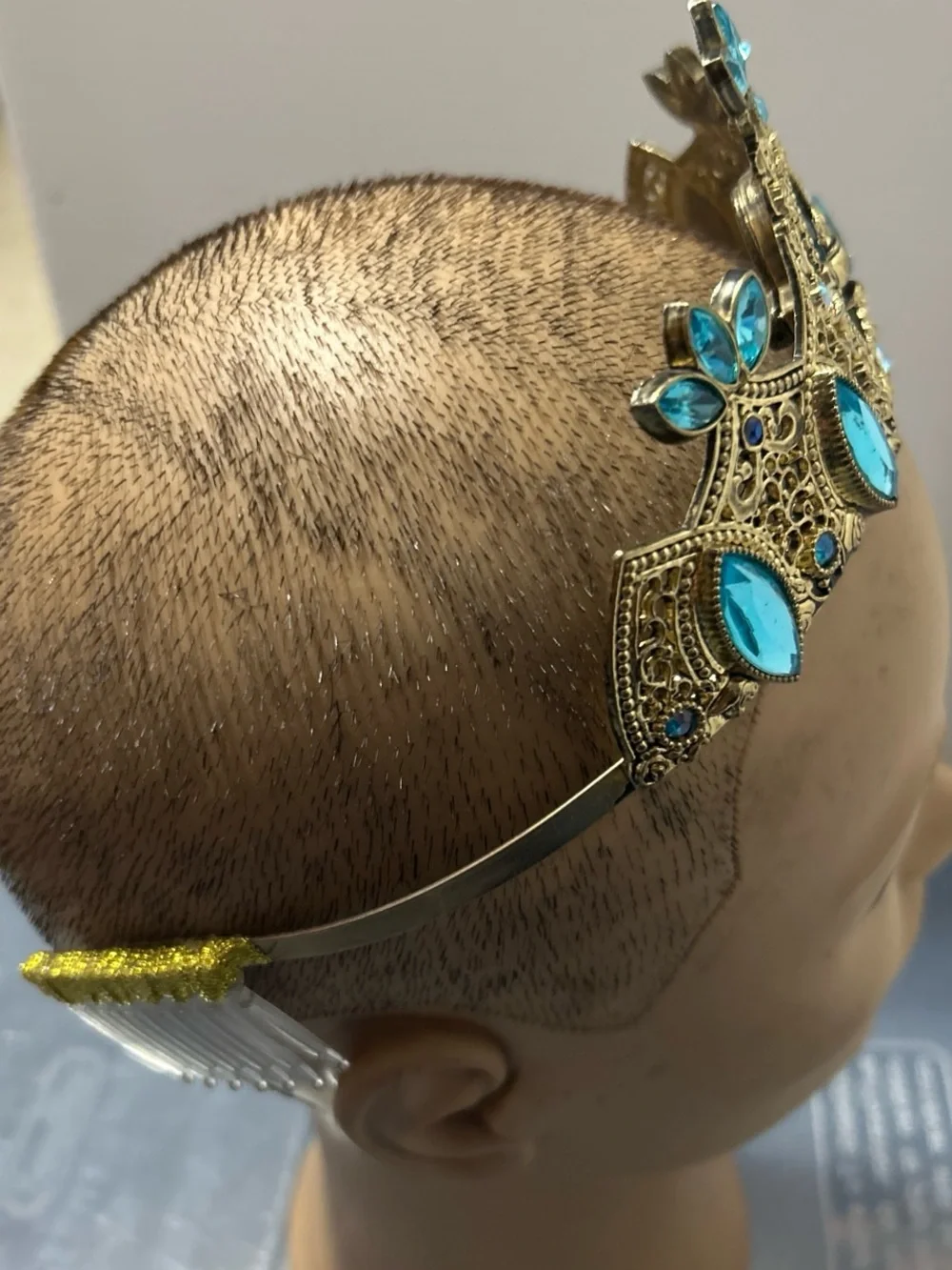 Disney Gold Filigree Tiara with Blue Gemstones